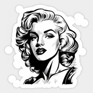 Marilyn Monroe Digital Line Art Sticker